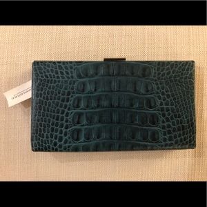 Banana Republic Teal Crocodile Clutch/Wallet